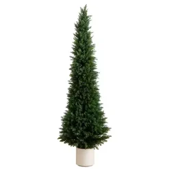 Sale Kirklands Home Cedar Tree in White Pot, 6 ft.