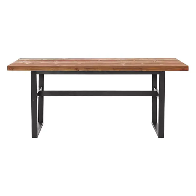 Sale Kirklands Home Cedar Wood and Black Metal Dining Table Brown