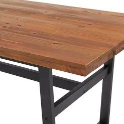 Sale Kirklands Home Cedar Wood and Black Metal Dining Table Brown
