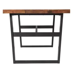Sale Kirklands Home Cedar Wood and Black Metal Dining Table Brown
