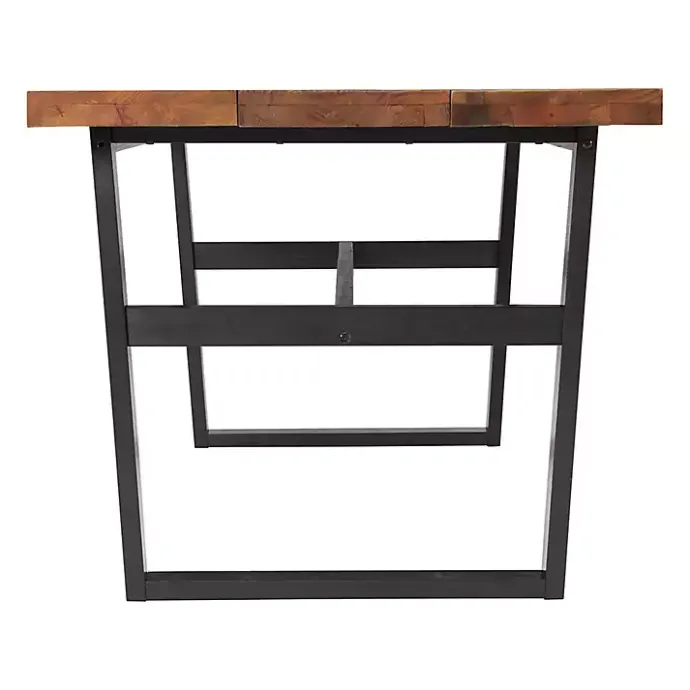 Sale Kirklands Home Cedar Wood and Black Metal Dining Table Brown