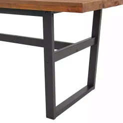 Sale Kirklands Home Cedar Wood and Black Metal Dining Table Brown
