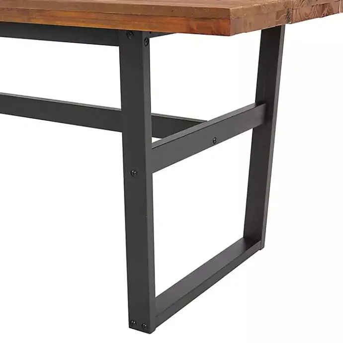 Sale Kirklands Home Cedar Wood and Black Metal Dining Table Brown