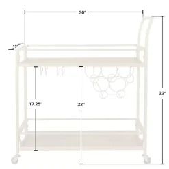 Hot Kirklands Home Celeste Gold Metal and Wood Bar Cart
