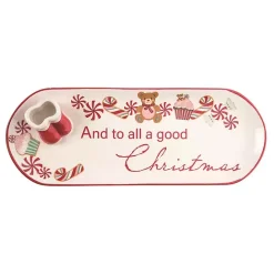 Sale Kirklands Home Ceramic Santa Boots Christmas Serving Tray