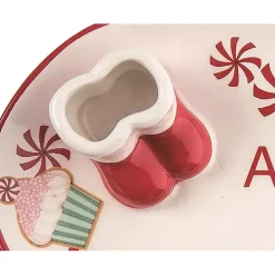 Sale Kirklands Home Ceramic Santa Boots Christmas Serving Tray