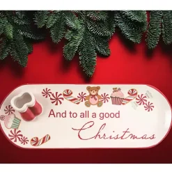 Sale Kirklands Home Ceramic Santa Boots Christmas Serving Tray