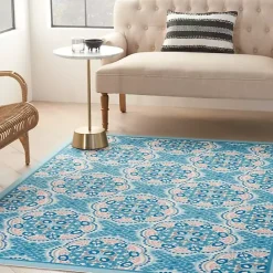 Kirklands Home Cerulean Medallion Outdoor Area Rug, 5x7