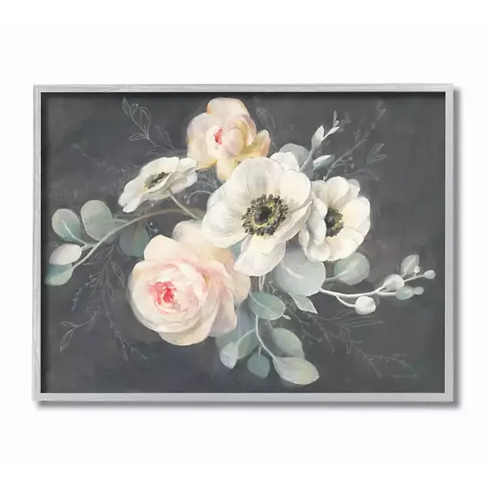 Sale Kirklands Home Chalk Flowers Framed Giclee Canvas Art Print