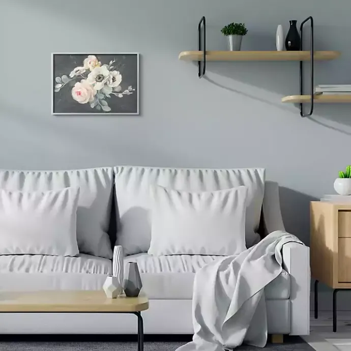 Sale Kirklands Home Chalk Flowers Framed Giclee Canvas Art Print