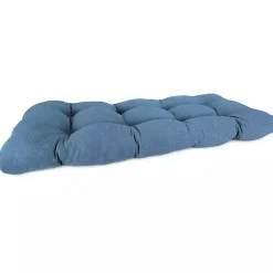 Sale Kirklands Home Chambray French Outdoor Wicker Settee Cushion Blue
