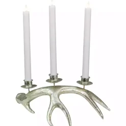 Discount Kirklands Home Champagne Deer Antler Taper Candle Holder Silver