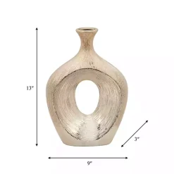 Outlet Kirklands Home Champagne Ceramic Cut-Out Vase, 13 in. Gold
