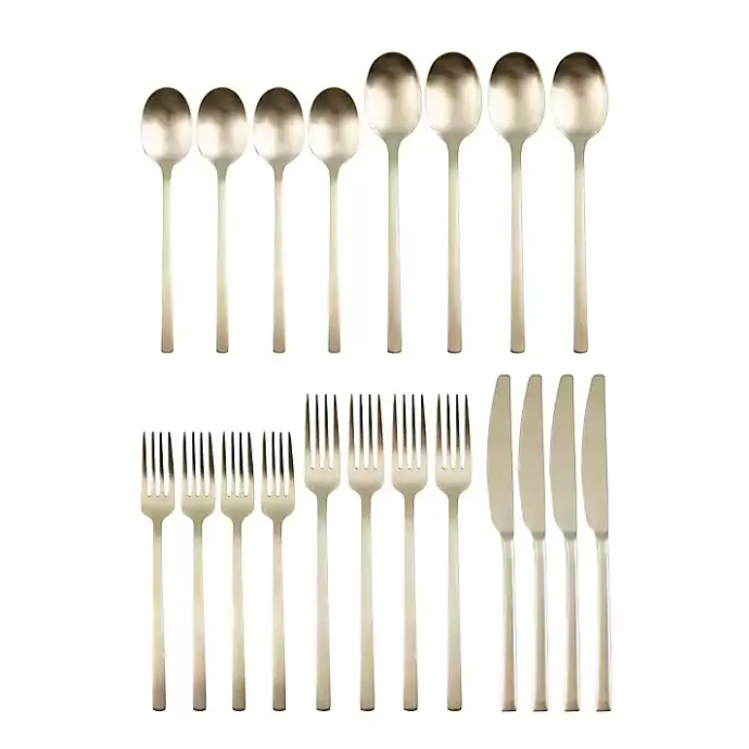 Best Kirklands Home Champagne Glimmer 20-pc. Flatware Set Gold