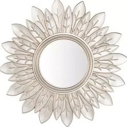 Sale Kirklands Home Champagne Gold Round Flower Alba Wall Mirror