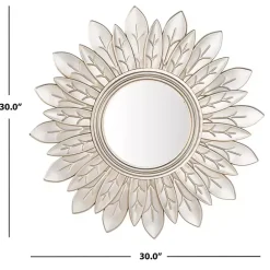 Sale Kirklands Home Champagne Gold Round Flower Alba Wall Mirror