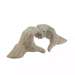 Discount Kirklands Home Champagne Heart Hands Ceramic Statue Gold