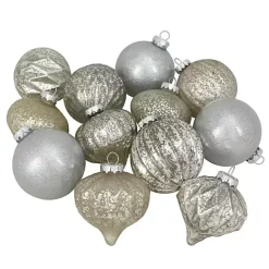 Discount Kirklands Home Champagne Mercury Glass Christmas Ornament Set Silver