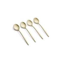 New Kirklands Home Champagne Satin 4-pc. Demitasse Spoon Set Gold