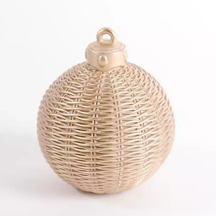 Best Kirklands Home Champagne Woven Ornament, 12 in. Gold