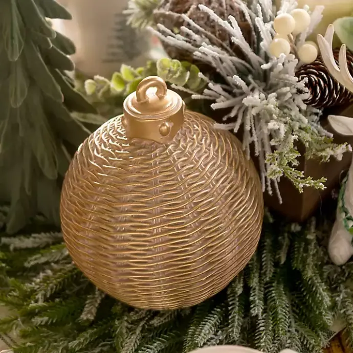 Best Kirklands Home Champagne Woven Ornament, 12 in. Gold
