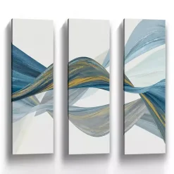 Hot Kirklands Home Changing Currents Canvas Art Prints, Set of 3 Blue