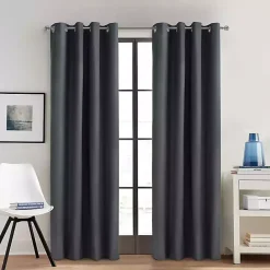 Best Kirklands Home Charcoal Alpine Blackout Curtain Panel, 108 in. Gray