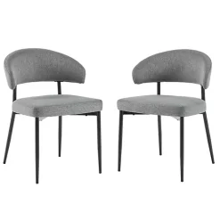 Outlet Kirklands Home Charcoal and Black Curved Dining Chairs, Set of 2 Gray