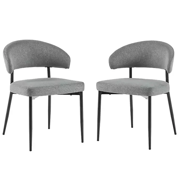Outlet Kirklands Home Charcoal and Black Curved Dining Chairs, Set of 2 Gray