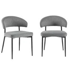 Outlet Kirklands Home Charcoal and Black Curved Dining Chairs, Set of 2 Gray