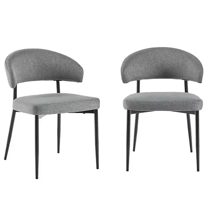 Outlet Kirklands Home Charcoal and Black Curved Dining Chairs, Set of 2 Gray