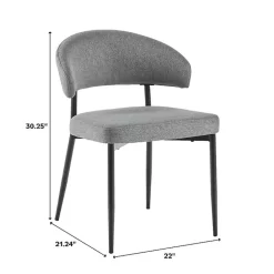 Outlet Kirklands Home Charcoal and Black Curved Dining Chairs, Set of 2 Gray