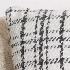 Sale Kirklands Home Charcoal and White Boucle Plaid Pillow