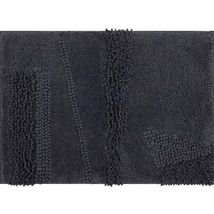 Sale Kirklands Home Charcoal Asymmetrical Cotton Bath Mat Gray