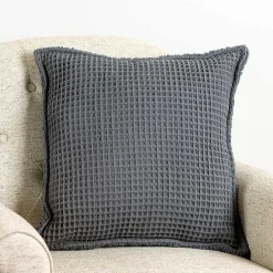 Hot Kirklands Home Charcoal Cozy Waffle Pillow Gray