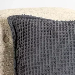 Hot Kirklands Home Charcoal Cozy Waffle Pillow Gray