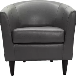 Clearance Kirklands Home Charcoal Faux Leather Winslow Accent Chair Gray
