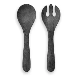 Online Kirklands Home Charcoal Faux Wood Melamine 2-pc. Serving Utensils Gray