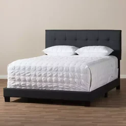 Discount Kirklands Home Charcoal Tufted Modern Queen Bed Gray