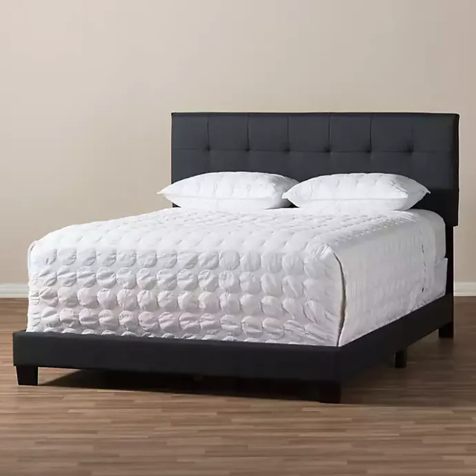 Discount Kirklands Home Charcoal Tufted Modern Queen Bed Gray