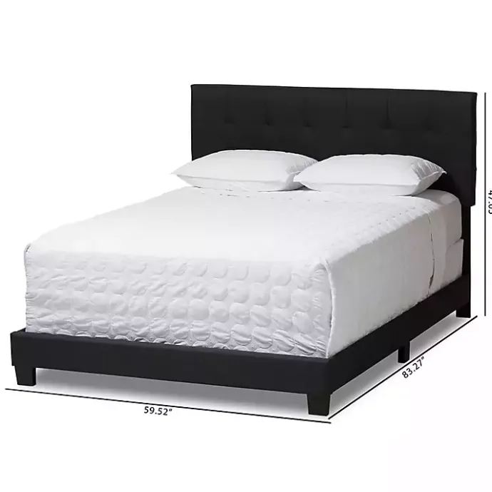 Discount Kirklands Home Charcoal Tufted Modern Queen Bed Gray