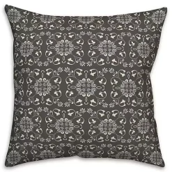 Clearance Kirklands Home Charcoal Medallion Indoor/Outdoor Pillow