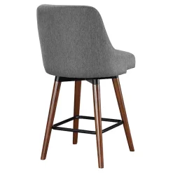 Clearance Kirklands Home Charcoal Mid-Century Modern Swivel Counter Stool Gray