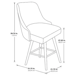 Clearance Kirklands Home Charcoal Mid-Century Modern Swivel Counter Stool Gray