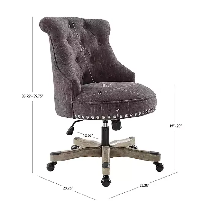 Sale Kirklands Home Charcoal Miller Tufted Office Chair Gray