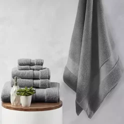 Sale Kirklands Home Charcoal 6-pc. Oversized Cotton Bath Towel Set Gray
