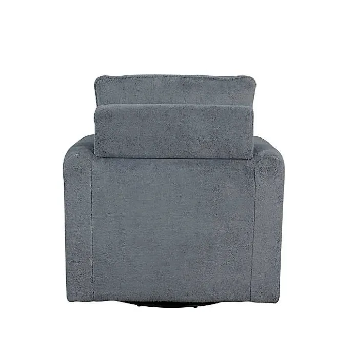 Hot Kirklands Home Charcoal Sherpa Peri Swivel Armchair Gray