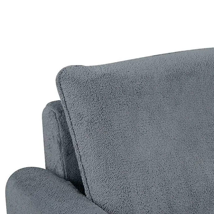 Hot Kirklands Home Charcoal Sherpa Peri Swivel Armchair Gray