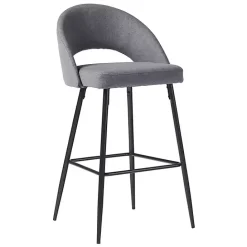 Sale Kirklands Home Charcoal Upholstered Charli Bar Stools, Set of 2 Gray