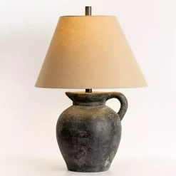 Best Kirklands Home Charcoal Vase Table Lamp Tan